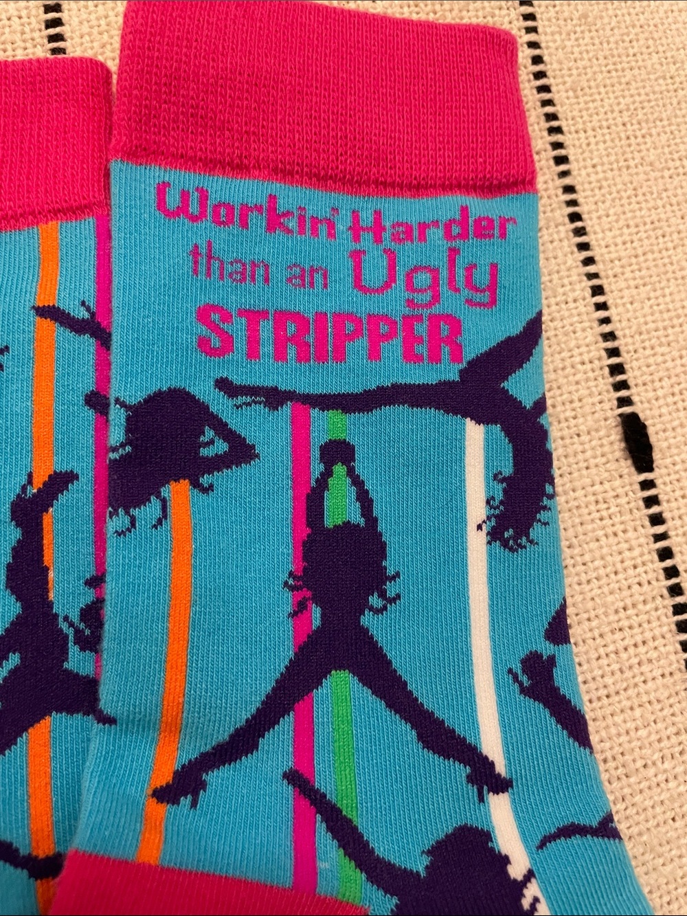 Working Harder Than An Ugly Stripper Socks 🤣